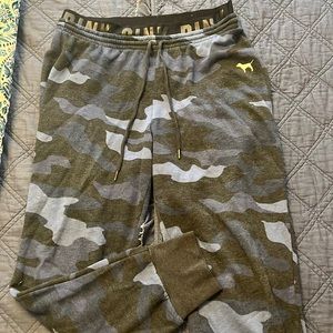 PINK blue camouflage jump suit LARGE pants & SMALL hoodie